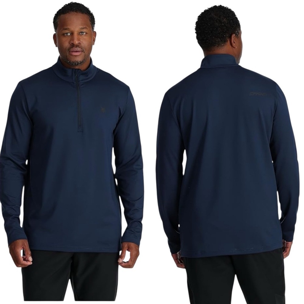 Spyder Prospect 1/2 Zip Pullover Navy Size L Long Sleeve Active Fitcore Outdoor